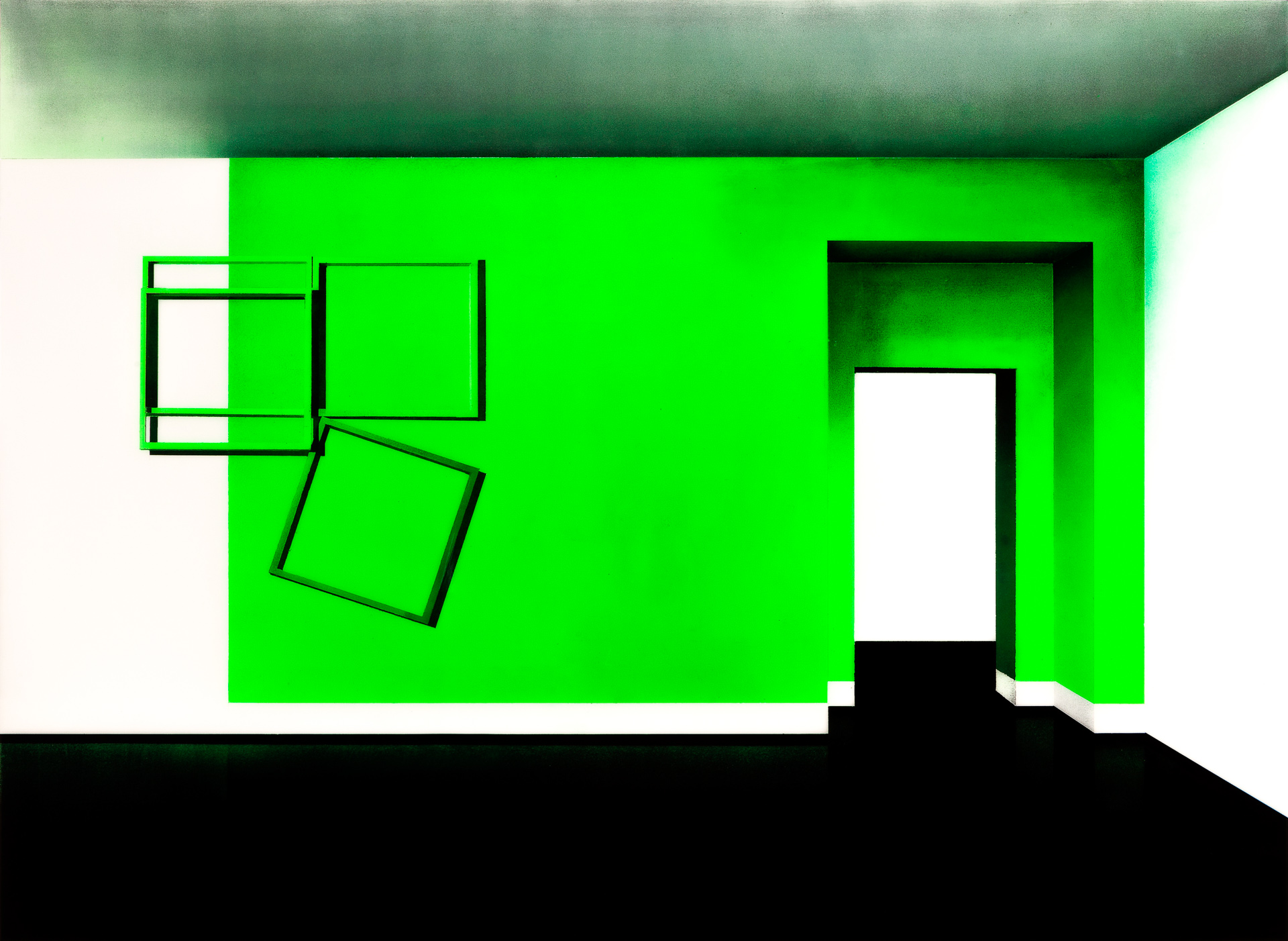 De la serie Ángulos del Vacío. Técnica mixta / aluminio, 73X100 cm. 2016  