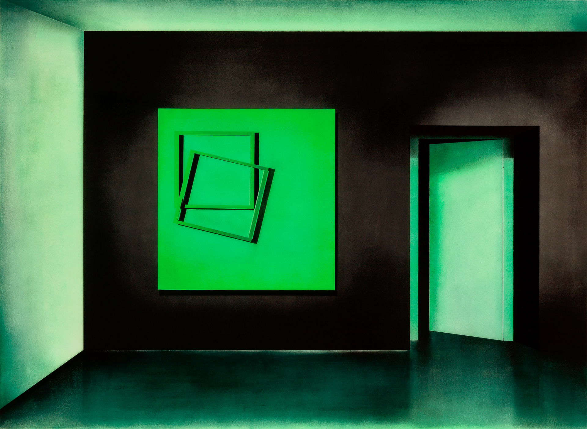De la serie Ángulos del Vacío. Técnica mixta / aluminio, 73X100 cm. 2016 