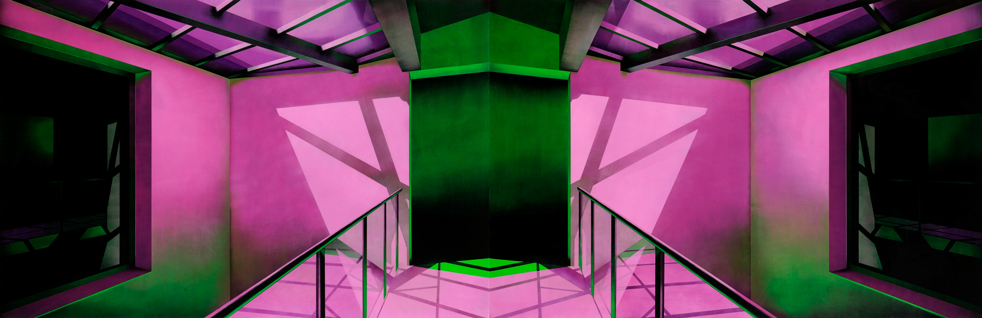 7- Historia de una escalera II. Técnica mixta sobre tabla, 125X190 cm, 2008